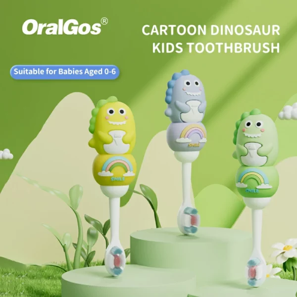 Ultrasonic Dinosaur Kids Toothbrush for Toddlers Ages 0-6