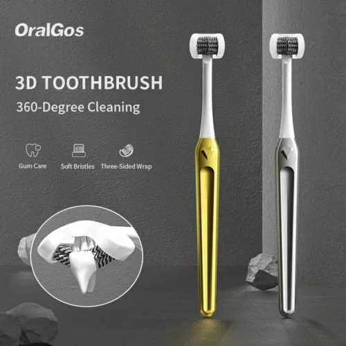 OralGos® 3-Sided Toothbrush: Full-Coverage Cleaning for Sensitive Gums