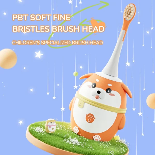 Kids U-Shaped Electric Toothbrush with Cute Shiba Inu Design