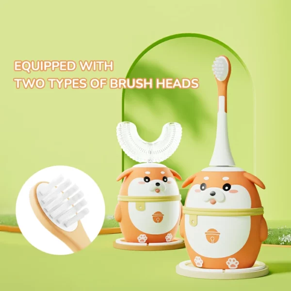 Kids U-Shaped Electric Toothbrush with Cute Shiba Inu Design