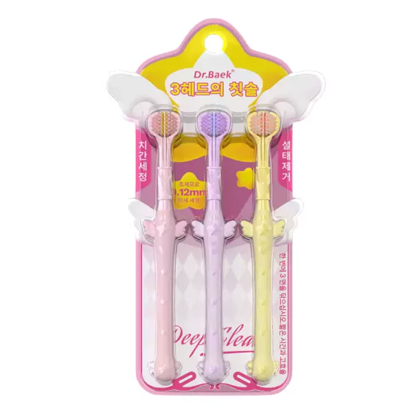 Triple-head toothbrush | Extra Soft toothbrushs for Adults