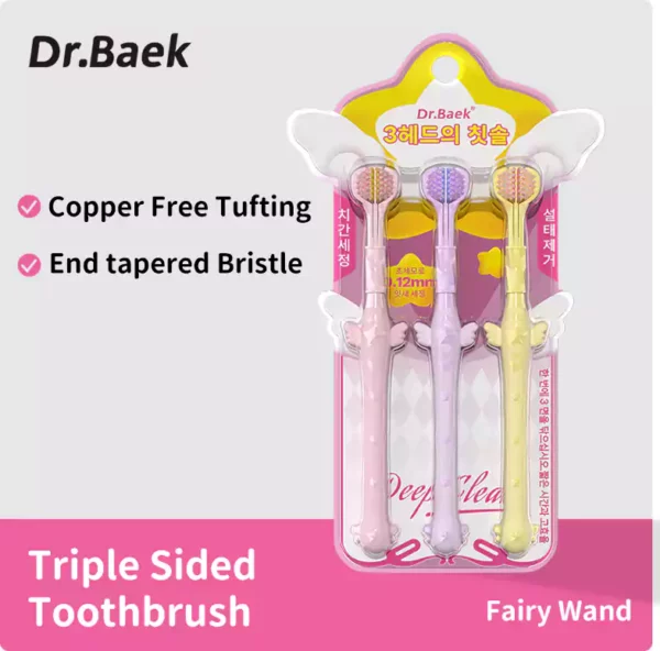 Triple-head toothbrush | Extra Soft toothbrushs for Adults