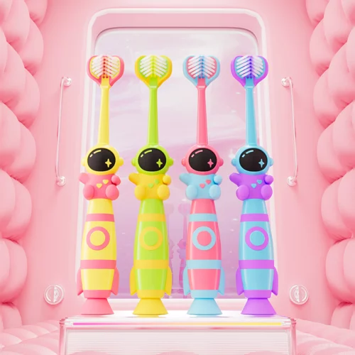 Dycrol KR626 Astronaut-Inspired 3-Sided Kids Toothbrush