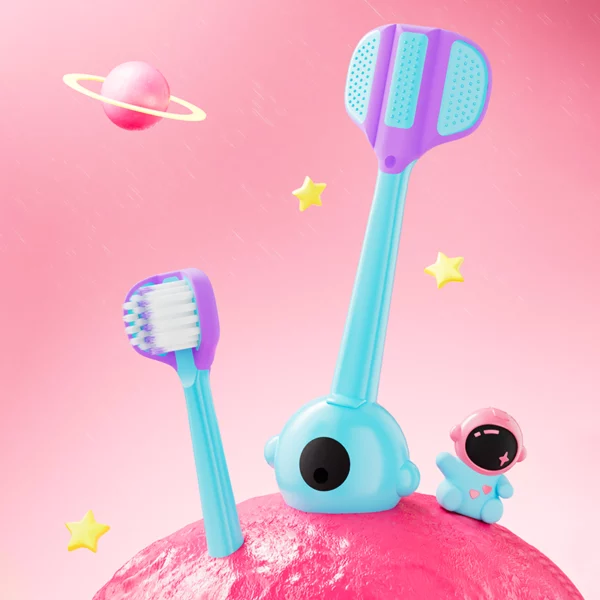 Dycrol KR626 Astronaut-Inspired 3-Sided Kids Toothbrush