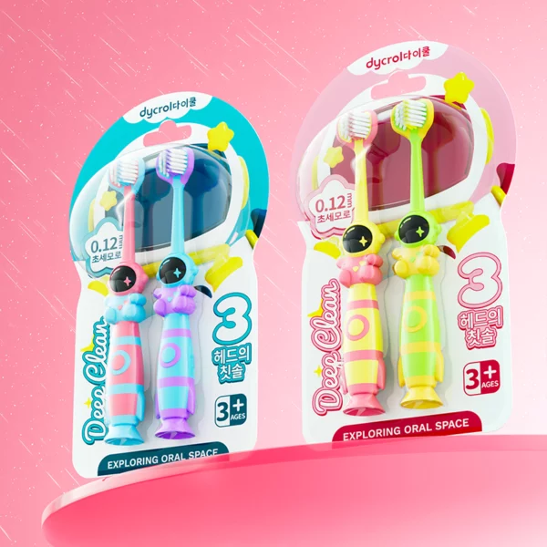 Dycrol KR626 Astronaut-Inspired 3-Sided Kids Toothbrush